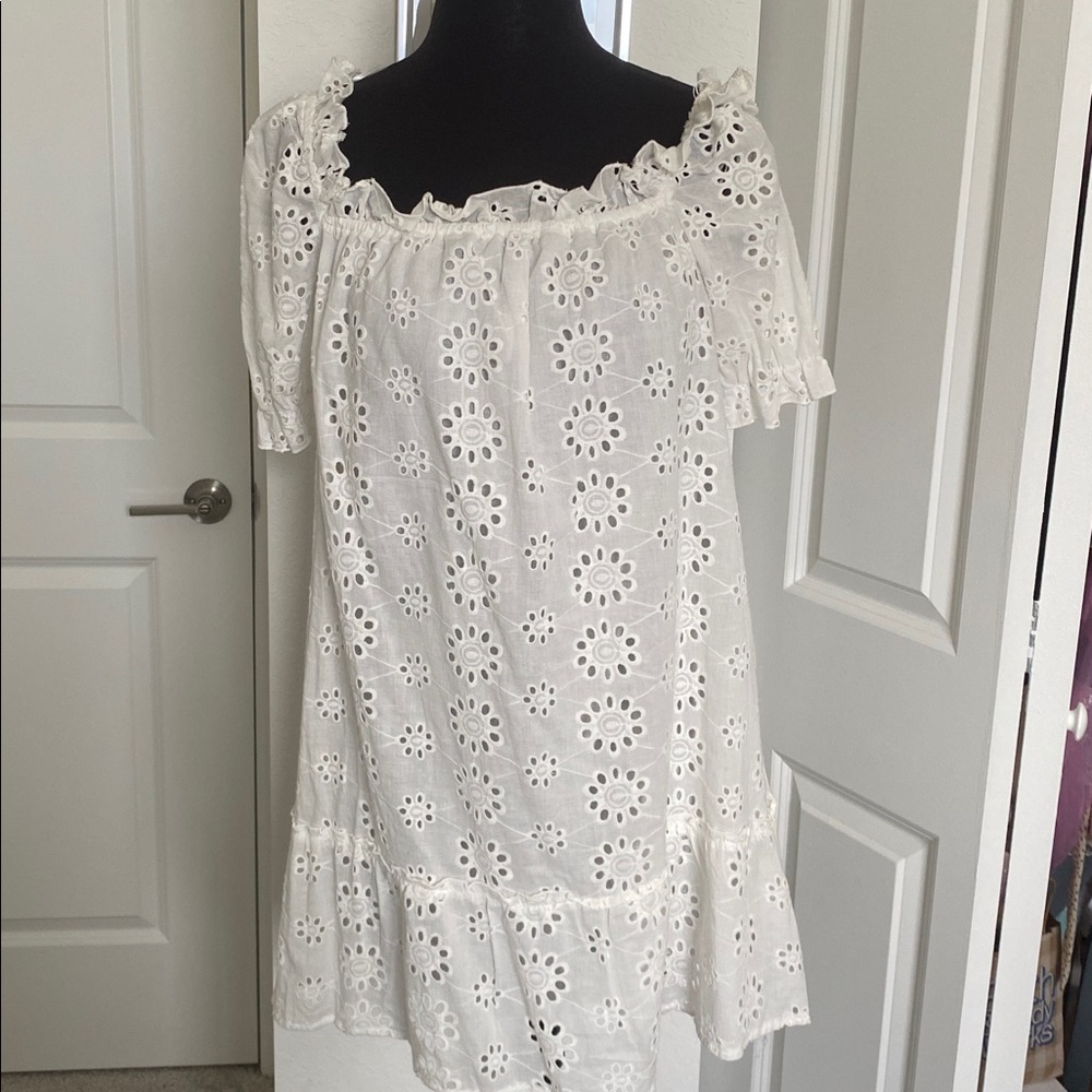 White Eyelet Dress NWT